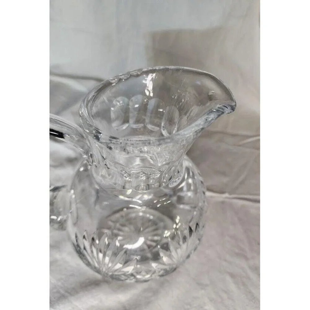 Vintage ‎ Polonia 24% Lead Crystal Footed Ball Pitcher Made in Poland 1950's